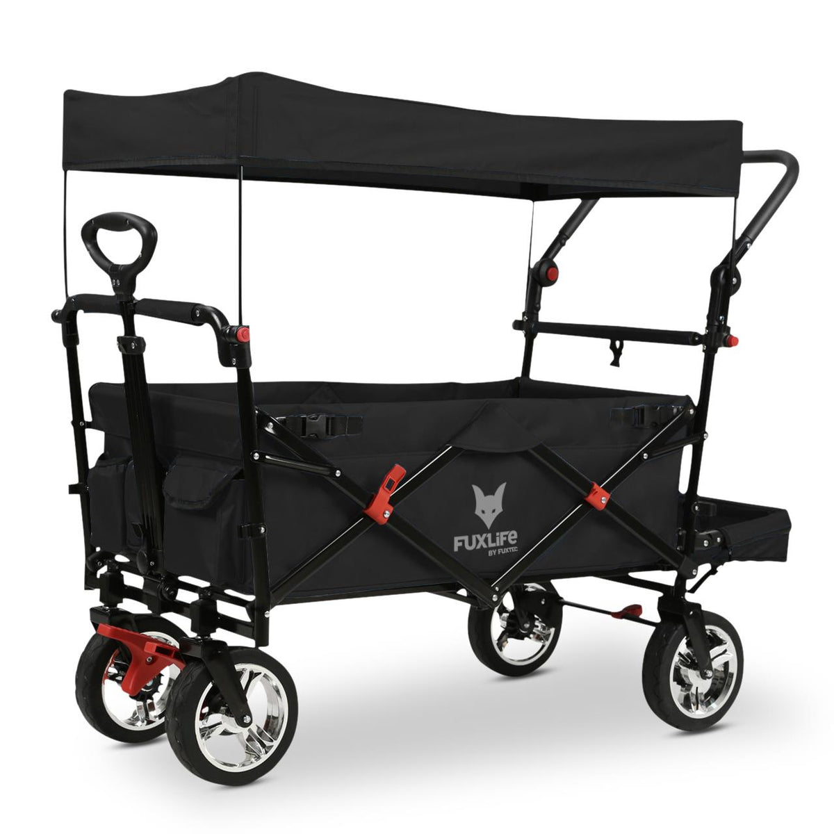 B-Ware FUXTEC Bollerwagen FX-CT800 mit UV-geschütztem Sonnendach,Schiebegriff & Innenraumverlängerung