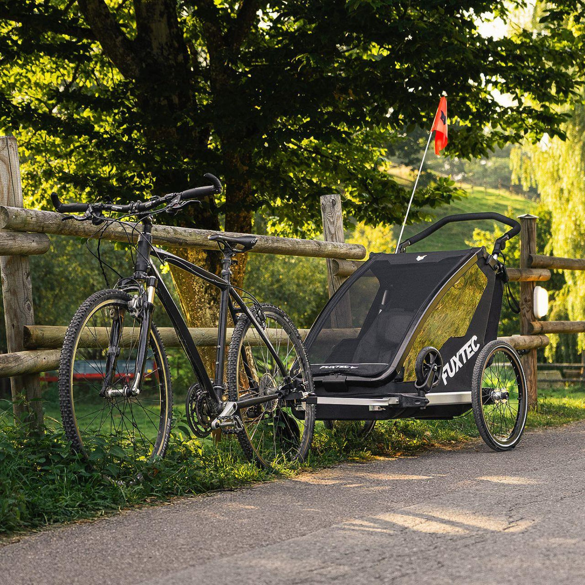 FUXTEC Fahrradanhänger/Jogger FX-FA1-SET-PURPUR mit Jogger-Rad
