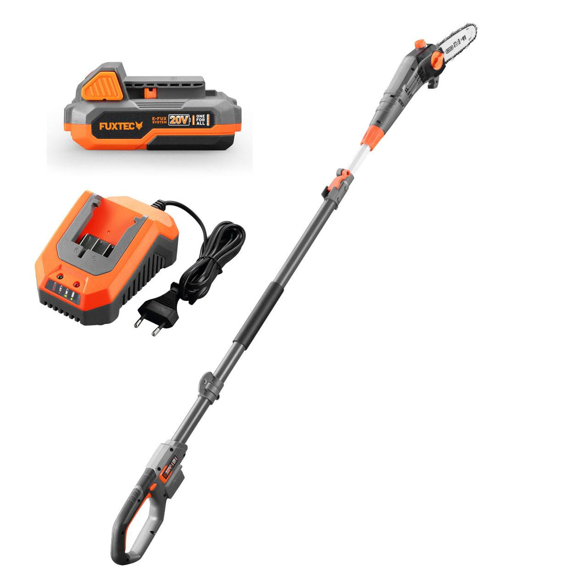 Bild 1 B-WARE FUXTEC 20V Akku Hochentaster FX-E1HE20 SET mit 1 x Akku 2Ah, 1 x Ladegerät 2,4A