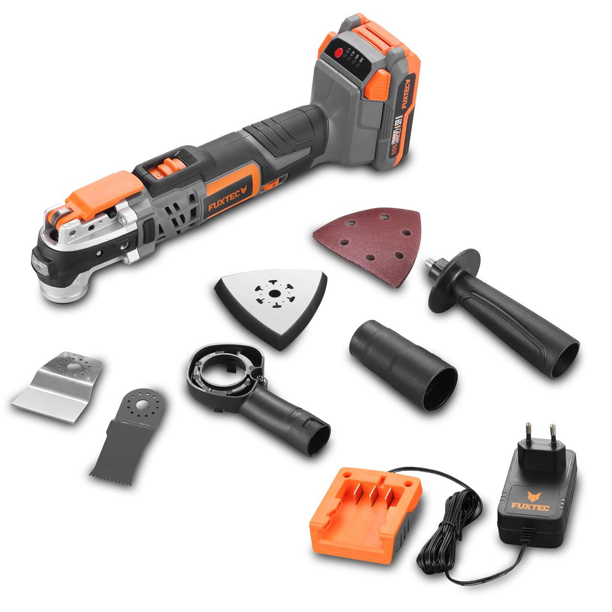 Bild 1 B-WARE FUXTEC 20V Akku Multifunktionstool FX-E1MT20 SET mit 1 x Akku 2Ah, 1 x Ladegerät 1A