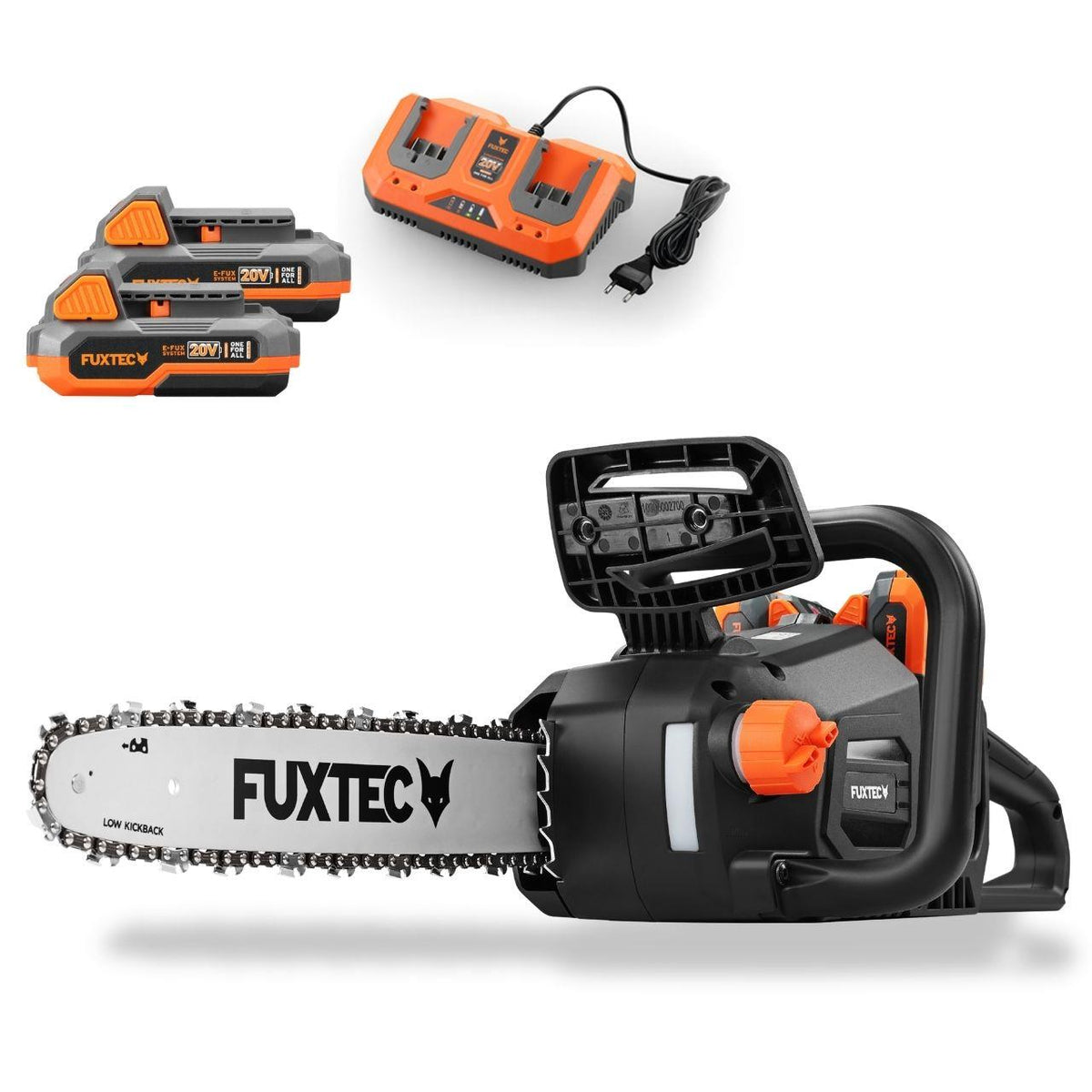 Bild 1 B-WARE FUXTEC 2x20V Akku Kettensäge FX-E2KSSET mit Akku und Ladegerät