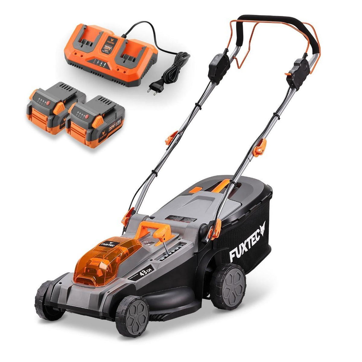 FUXTEC Akku-Rasenmäher FX-E2RM43PRO SET mit flexiblem Antrieb