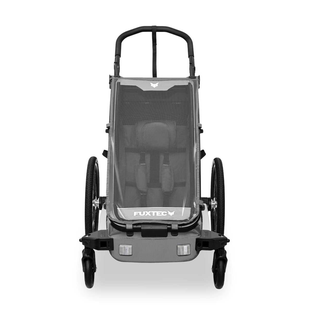FUXTEC Fahrradanhänger FX-FA1S grau mit Joggerrad