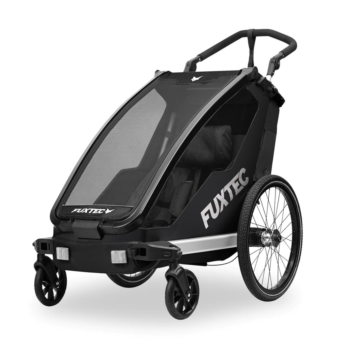 FUXTEC Fahrradanhänger FX-FA1S schwarz mit Joggerrad