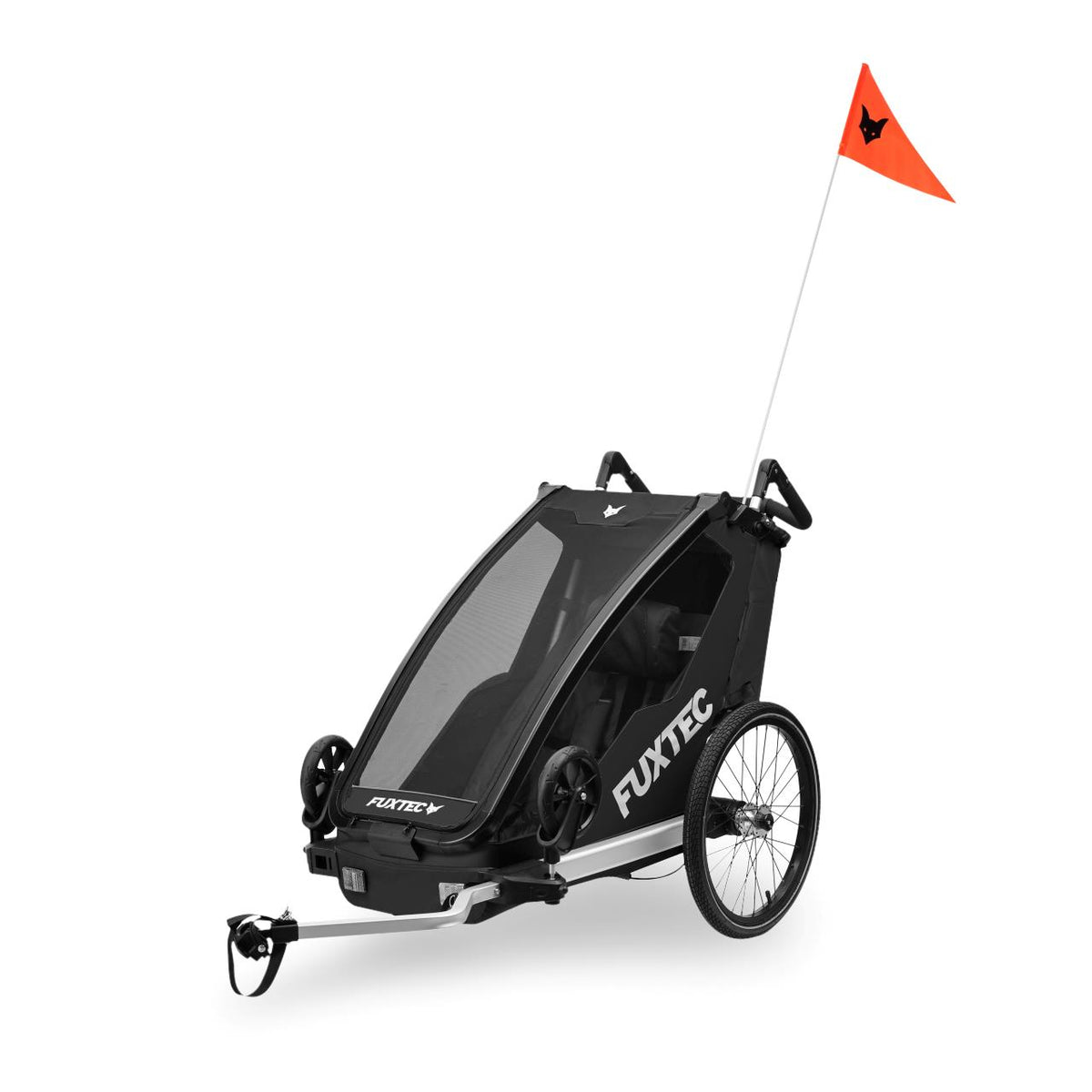 FUXTEC Fahrradanhänger FX-FA1S schwarz mit Joggerrad