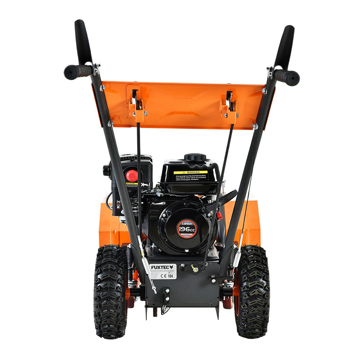 Bild 1 B-WARE FUXTEC Benzin Kehrmaschine Set FX-KM196-SET3 mit Schneeschild und  Kehrgutsammelbehälter