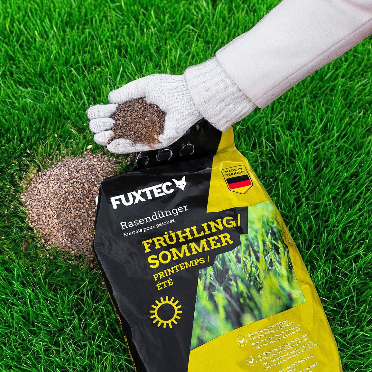 FUXTEC Rasendünger Frühjahr/Sommer FX-RDFS 10kg für 500qm