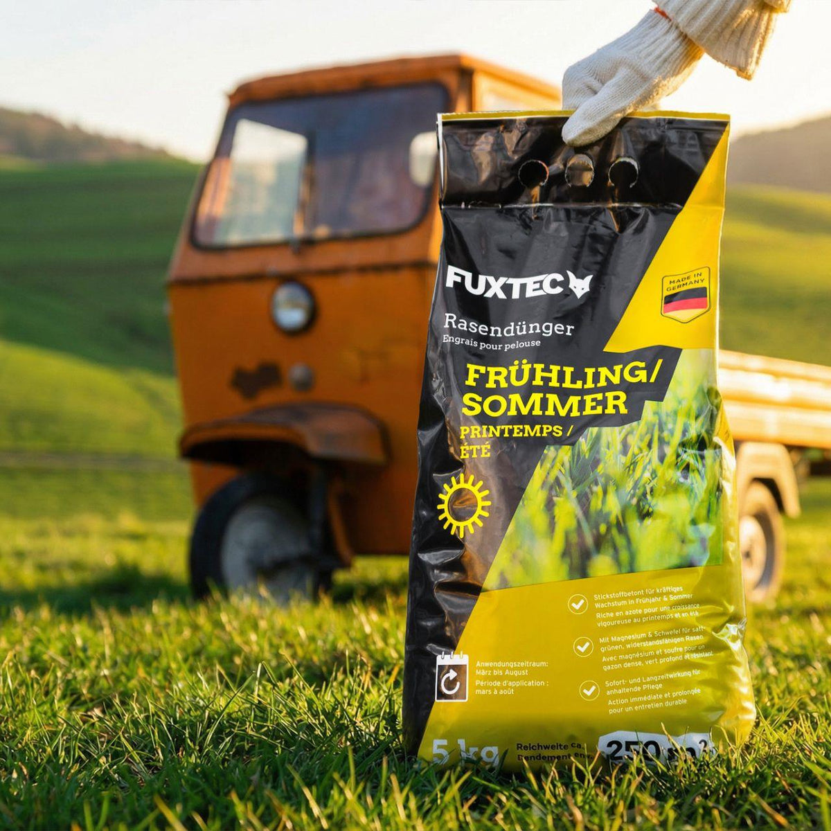 FUXTEC Rasendünger Frühjahr/Sommer FX-RDFS20 20kg für 1000qm