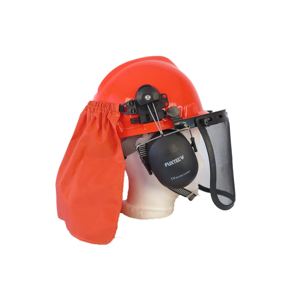 Bild 1 B-WARE FUXTEC Forstschutzhelm mit Nackenschutz